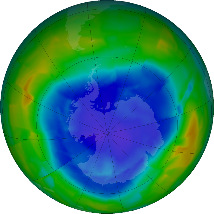 Antarctic ozone map for 28 August 2011